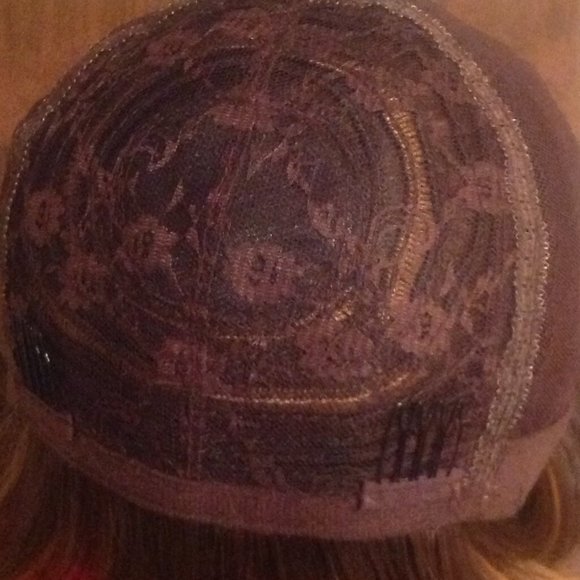 Medium Length Brown with Highlights Synthetic Wig - Picture 7 of 9